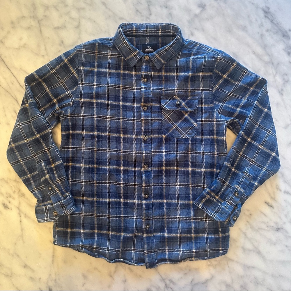 Heavy Plaid Flannel Shirt by Rip Curl - Youth Size Large (14)